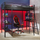 Fortress High Sleeper Gaming Bunk Bed with Shelves - Black